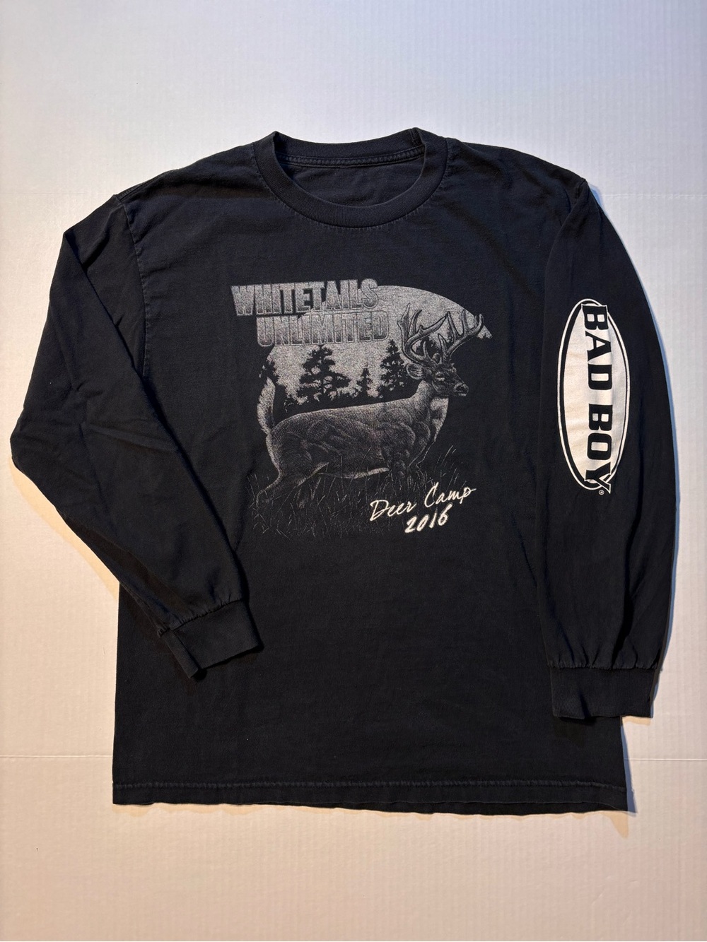 Vtg Whitetail Unlimited Bad Boy Deer Nature Hunting Long Sleeve Graphic T-shirt
